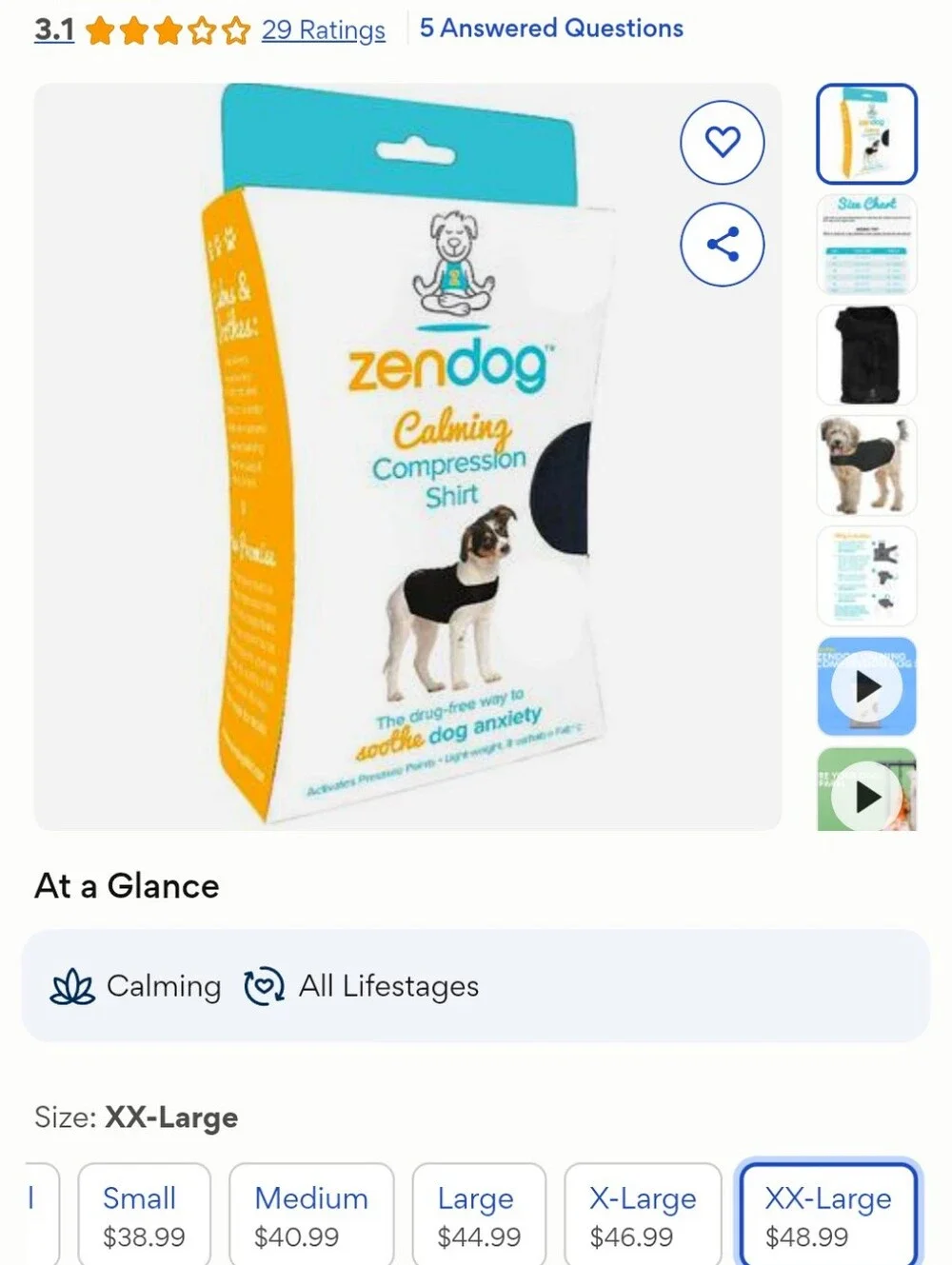 Zendog Black Performance Dog Life Vest